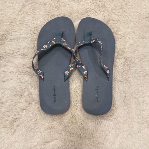 Vera Bradley Prairie Paisley Daisy Webbing Strap Flip Flops Size 9-10 (L) - Picture 3 of 6